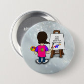 Ich bin ein Künstler, farbenfrohes Design, Button (Vorne & Hinten)