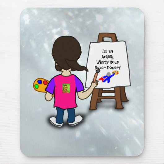 Ich bin ein Künstler, farbenfrohes Design, Mousepad (Vorne)