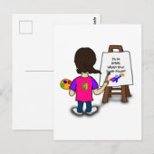 Ich bin ein Künstler mit farbenfroher Illustration Postkarte (Vorne/Hinten)
