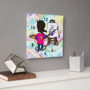 Ich bin ein Künstler, Was ist deine Superkraft? Quadratische Wanduhr