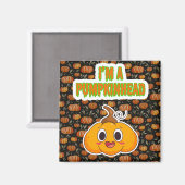 Ich bin ein Kürbiskinhead 1 mit Kürbiskrückenplatz Magnet (Vorderseite/Rückseite)