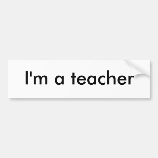 Ich bin ein Lehrer Autoaufkleber (Vorne)
