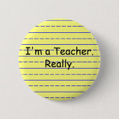 Ich bin ein Lehrer., wirklich Button (Vorderseite)