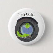Ich bin ein Leser, Buchwurm-Button Button (Vorderseite)