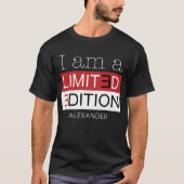 Ich bin ein limitierter Red Black Personalisiert N T-Shirt (Vorderseite)