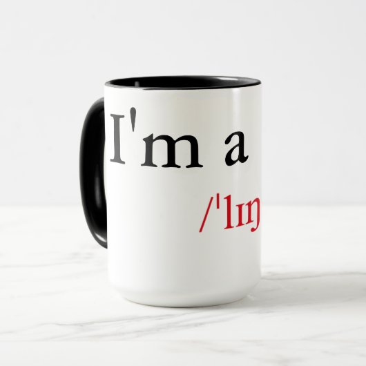 Ich bin ein Linguist Tasse (Vorderseite Links)