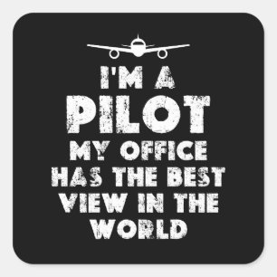 Ich bin ein lustiger Pilot Quadratischer Aufkleber
