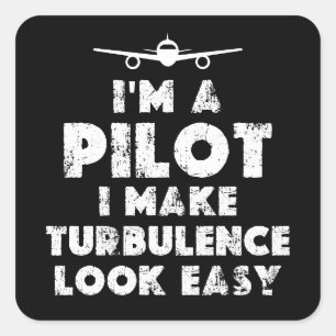 Ich bin ein lustiger Pilot Quadratischer Aufkleber