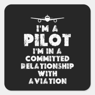Ich bin ein lustiger Pilot Quadratischer Aufkleber