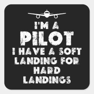 Ich bin ein lustiger Pilot Quadratischer Aufkleber