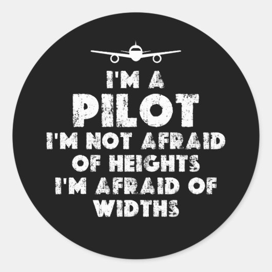 Ich bin ein lustiger Pilot Runder Aufkleber (Vorderseite)