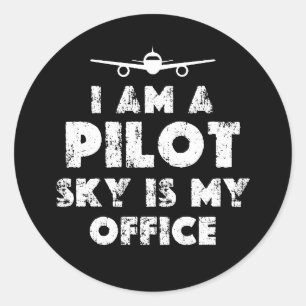 Ich bin ein lustiger Pilot Runder Aufkleber
