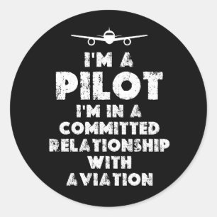 Ich bin ein lustiger Pilot Runder Aufkleber