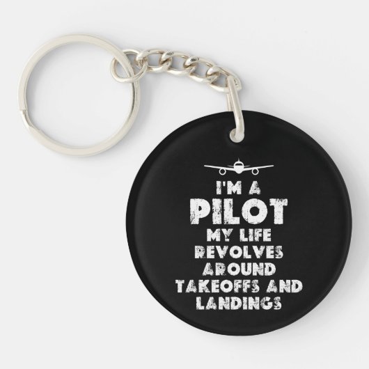 Ich bin ein lustiger Pilot Schlüsselanhänger (Vorderseite)