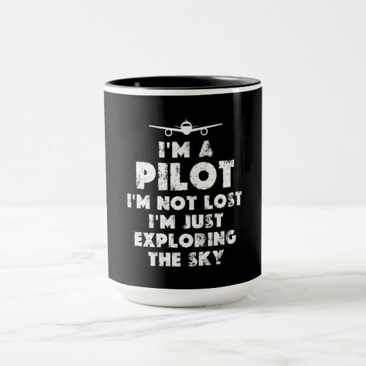 Ich bin ein lustiger Pilot Tasse (Zentrum)