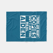 Ich bin ein lustiges Aiden-Shirt Fleecedecke (Vorderseite (Horizontal))