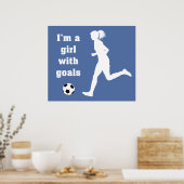 Ich bin ein Mädchen mit Goals Soccer Print / Poste Poster (Küche)
