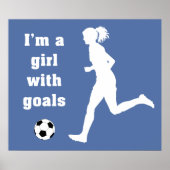 Ich bin ein Mädchen mit Goals Soccer Print / Poste Poster (Vorne)
