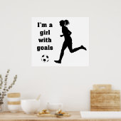 Ich bin ein Mädchen mit Goals Soccer Print / Poste Poster (Küche)