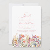 Ich bin ein Mädchen! Modern, Wildblume, Babydusche Einladung (Vorderseite)