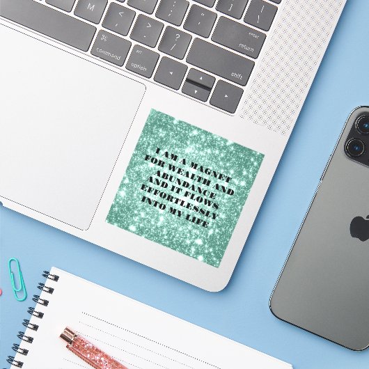 Ich bin ein Magnet für Vermögensbestätigung Aufkleber (Laptop mit iPhone)