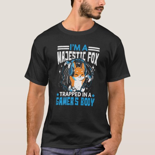 Ich bin ein Majestic Fox, der in einem Gamer-Body- T-Shirt (Vorderseite)