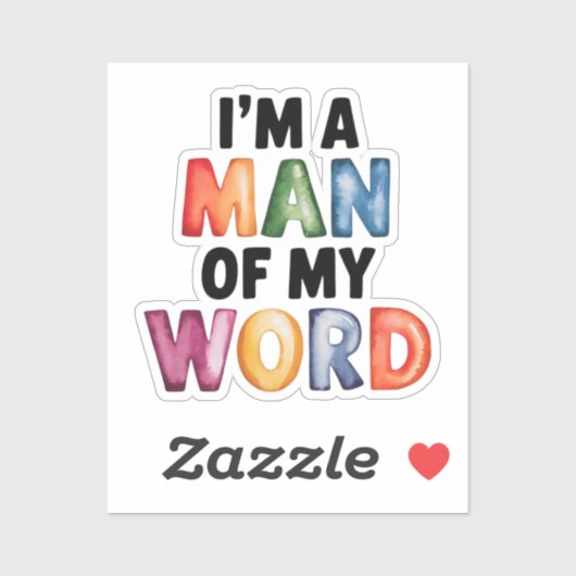 Ich bin ein Mann meiner Welt Aufkleber (Blatt)