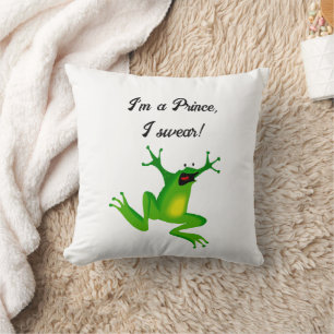Ich bin ein Märchenprinz Funny Green Frog Cartoon Kissen