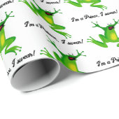 Ich bin ein Märchenprinz Lustiger grüner Frosch Ca Geschenkpapier (Rolleneckpunkt)