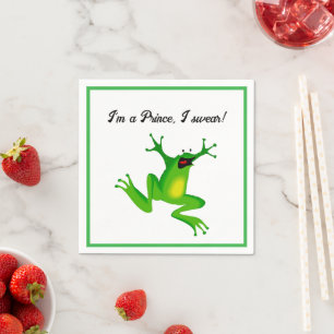 Ich bin ein Märchenprinz Lustiger grüner Frosch Ca Serviette