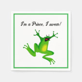 Ich bin ein Märchenprinz Lustiger grüner Frosch Ca Serviette (Vorderseite)