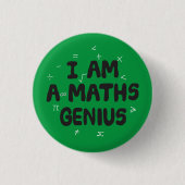 Ich bin ein Math Genius Button Abzeichen (Vorderseite)