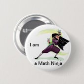 Ich bin ein Mathe Ninja Knopf (weiblich) Button (Vorne & Hinten)