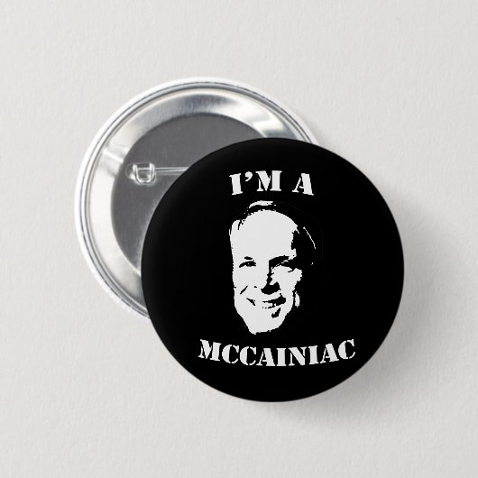 Ich bin ein McCainiac Knopf Button (Vorne & Hinten)