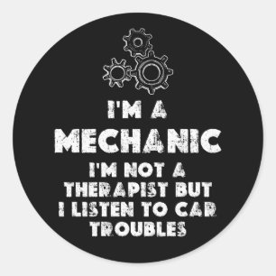 Ich bin ein mechanisches Funny Zitate Runder Aufkleber