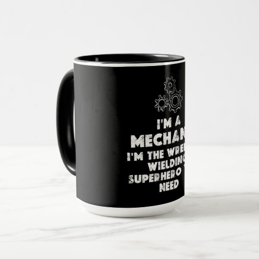 Ich bin ein mechanisches Funny Zitate Tasse (Vorderseite Links)