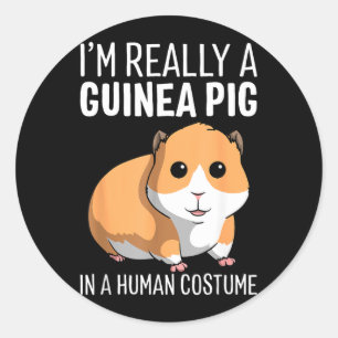 Ich bin ein Meerschweinchen in einem menschlichen  Runder Aufkleber