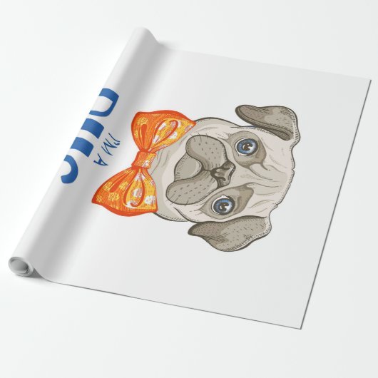 Ich bin ein Mops, ein lustiges Mops Geschenk, Mops Geschenkpapier (Ungerollt)