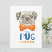 Ich bin ein Mops, ein lustiges Mops Geschenk, Mops Menükarte (Stehend Vorderseite)