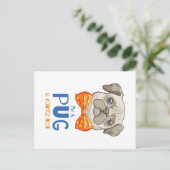 Ich bin ein Mops, ein lustiges Mops Geschenk, Mops Postkarte (Stehend Vorderseite)