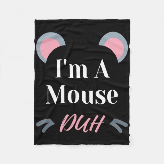 Ich bin ein Mouse Duh Easy Halloween Kostüm Funny Fleecedecke (Vorderseite)