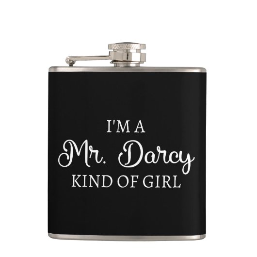 Ich bin ein Mr. Darcy Art Mädchen I Flachmann (Vorderseite)