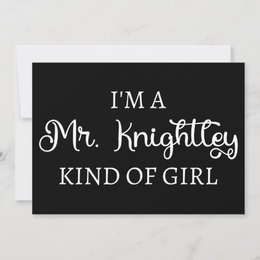 Ich bin ein Mr. Knightley-Typ Mädchen I Einladung (Vorderseite)