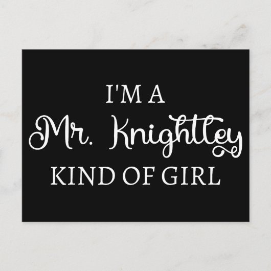 Ich bin ein Mr. Knightley-Typ Mädchen I Postkarte (Vorderseite)