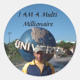 ICH BIN ein multi Millionär Runder Aufkleber