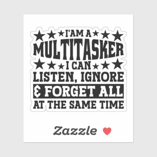 Ich bin ein Multitasker, dem ich zuhören kann, das Aufkleber (Blatt)