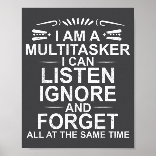 Ich bin ein Multitasker Multitasking Lustig Sarkas Poster (Vorne)