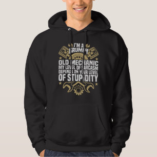 Ich bin ein mürrischer alter Mechaniker, Motor Zit Hoodie