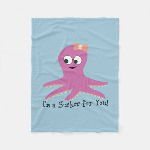 Ich bin ein Narr für dich! Pinker Oktopus Fleecedecke