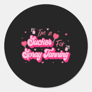 Ich bin ein Narr für Selbstbräunungs Valentinstag Runder Aufkleber